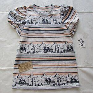 Cruel Girl's Short Sleeve Puff Sleeve Western Print Shirt Lilac